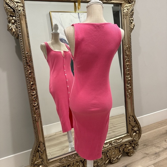 Zara Pink Ribbed Midi Dress - Picture 8 of 10